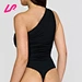 black one shoulder playsuit